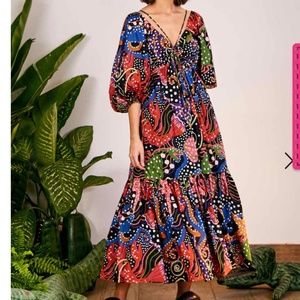 FARM Rio Under the Sea Midi Dress
